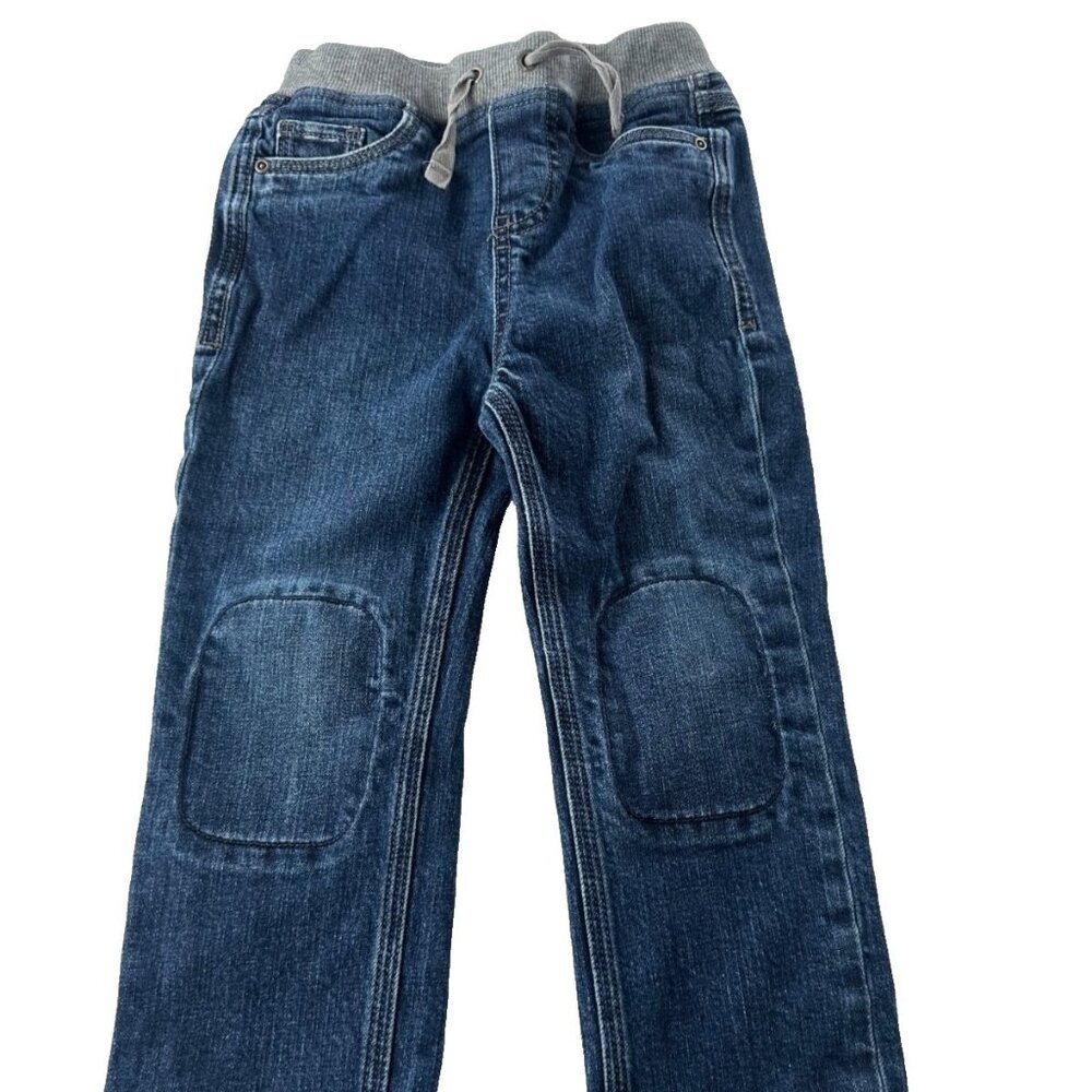 Hanna Andersson Boys Size 4 Pull on Reinforced Knee Jeans